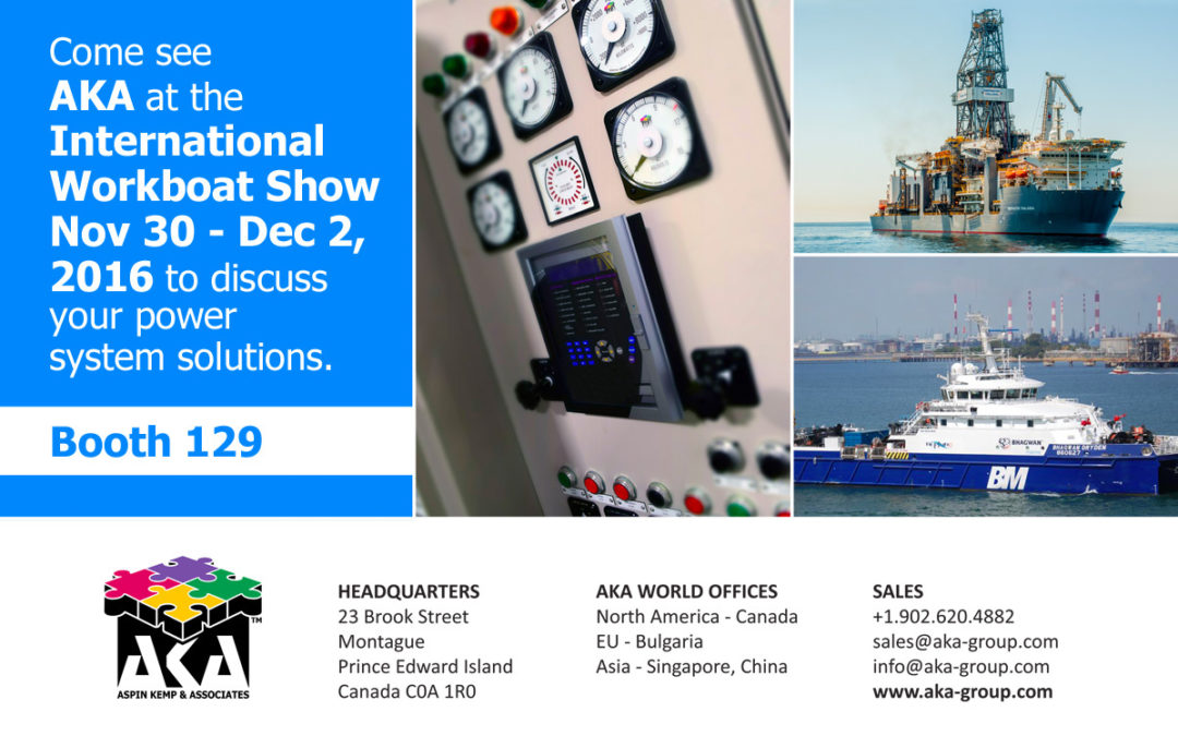 AKA will be at the International WorkBoat Show Nov 30 – Dec 2, 2016
