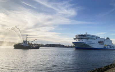 TT-Line Green Ship Nils Holgersson arrives in home port with MAN-AKA propulsion system
